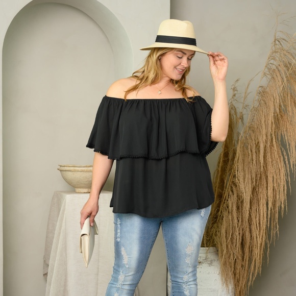 Off Shoulder Ruffle Top - Picture 3 of 5